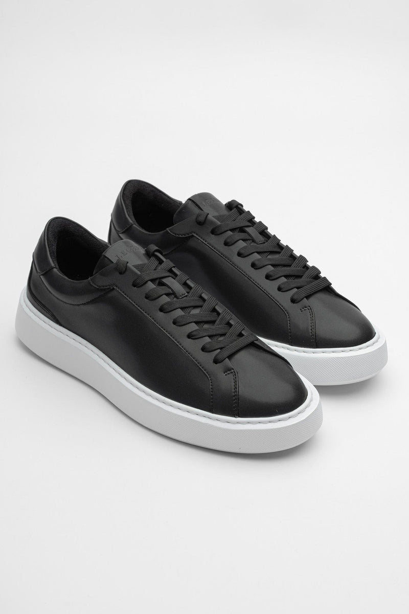 LEATHER TRAINER - BLACK