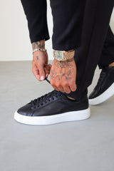 LEATHER TRAINER - BLACK