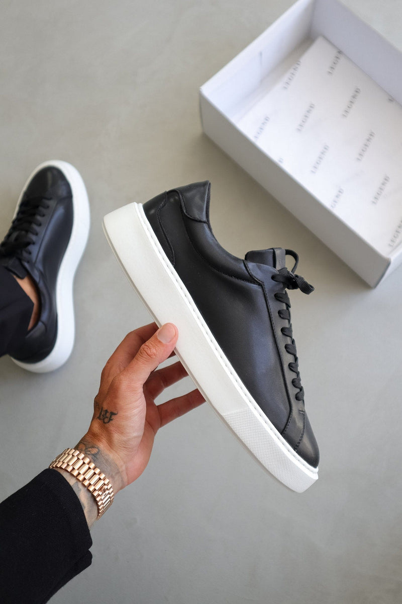 LEATHER TRAINER - BLACK