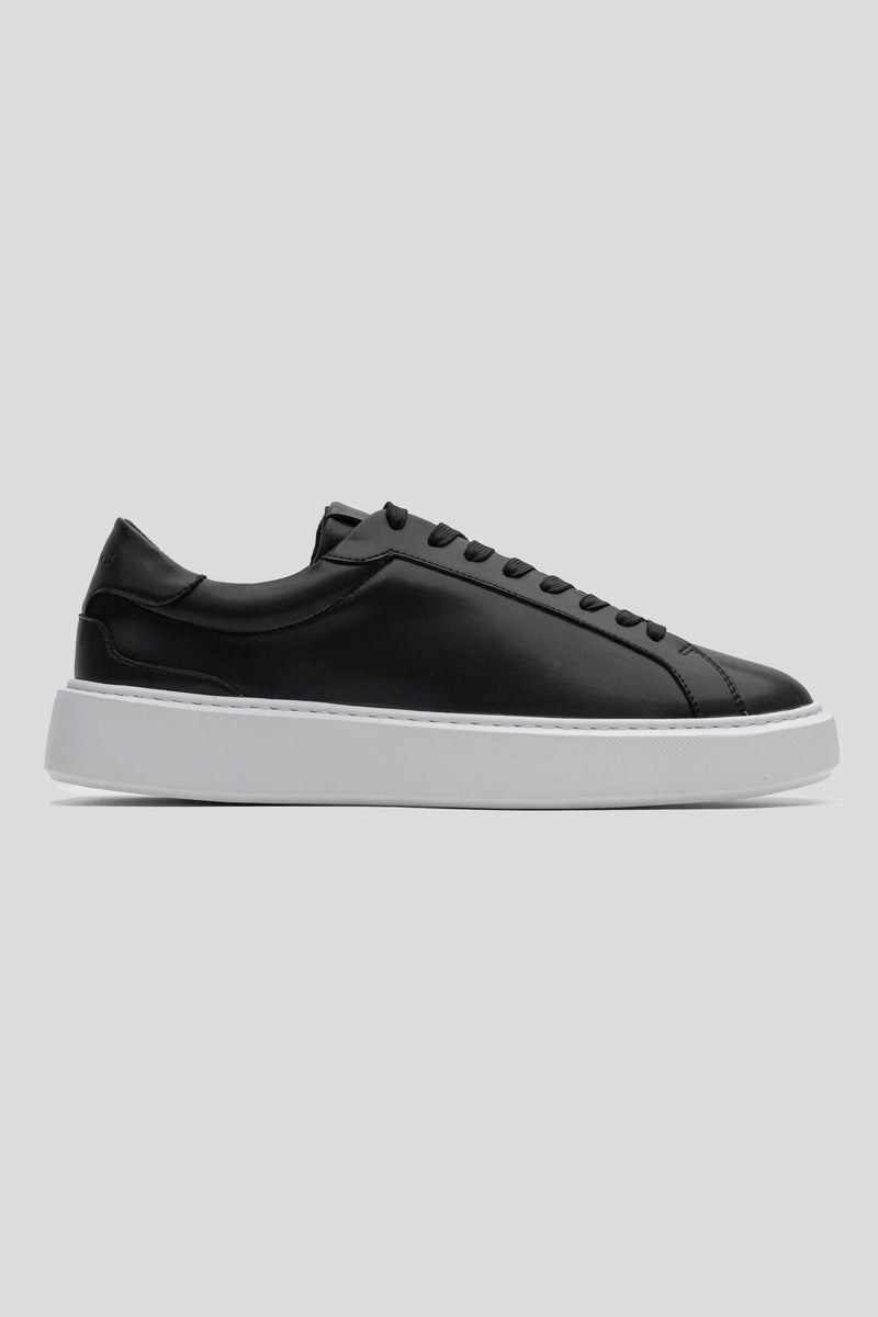 LEATHER TRAINER - BLACK