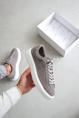 SUEDE TRAINER - DARK GREY