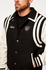 VARSITY JACKET - BLACK AND CREAM