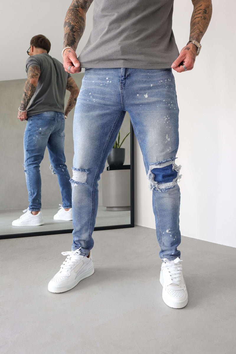 SLIM FIT JEANS 2.0 - PAINT BLUE