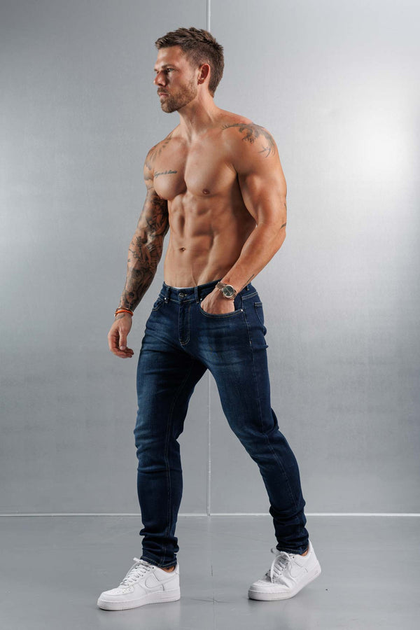 SLIM FIT JEANS 2.0 - WASHED DARK BLUE