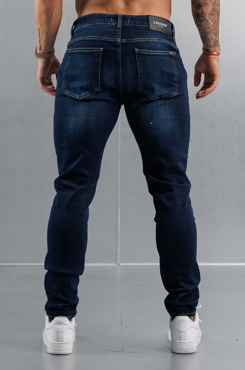 SLIM FIT JEANS 2.0 - WASHED DARK BLUE