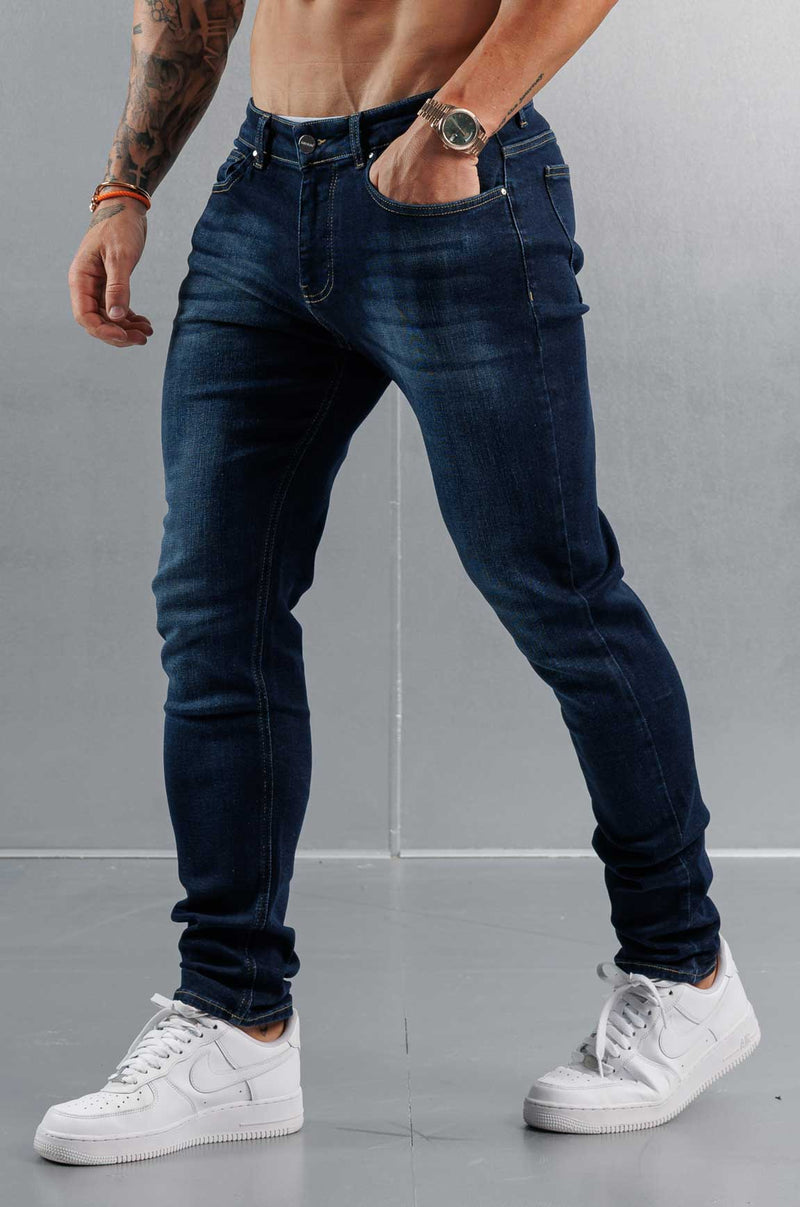 SLIM FIT JEANS 2.0 - WASHED DARK BLUE