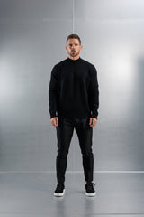 MOCK NECK SWEATER - BLACK