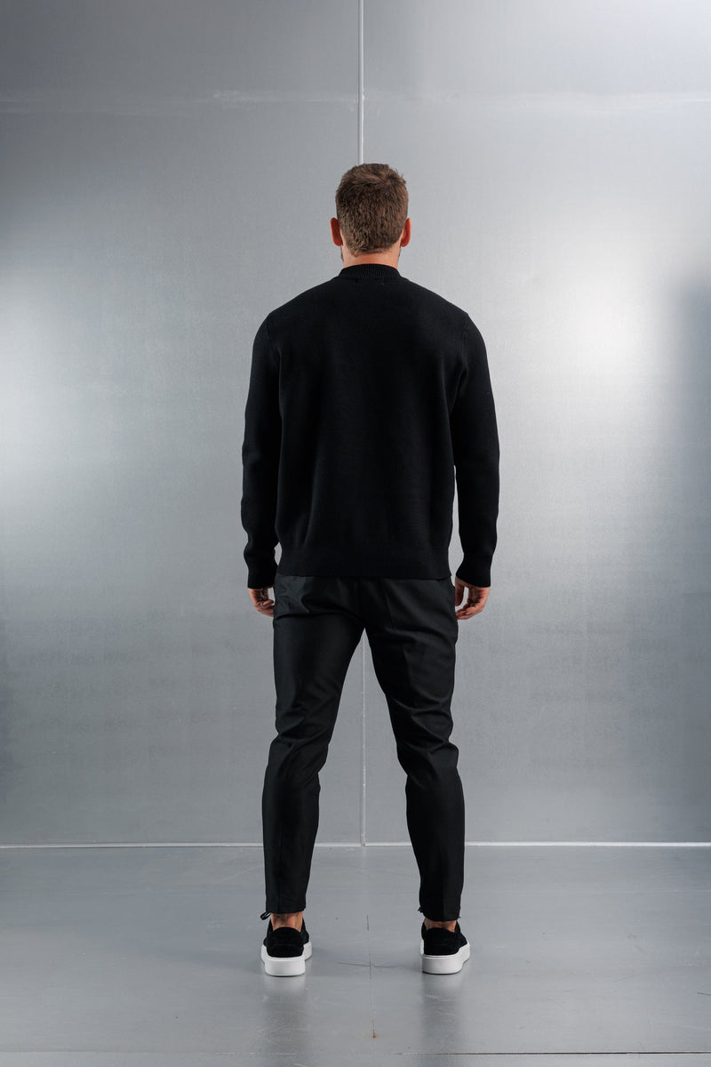 MOCK NECK SWEATER - BLACK