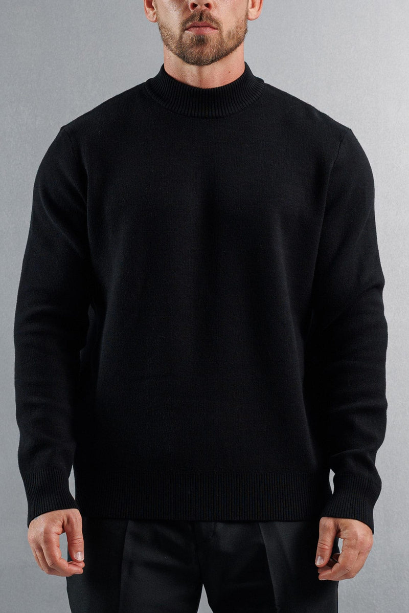 MOCK NECK SWEATER - BLACK