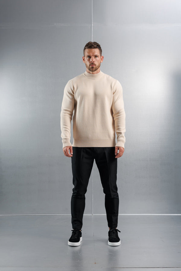 MOCK NECK SWEATER - CREME