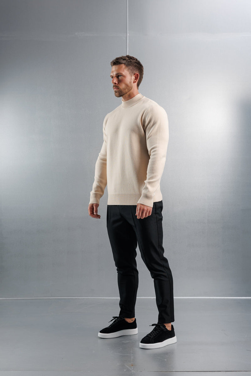 MOCK NECK SWEATER - CREME