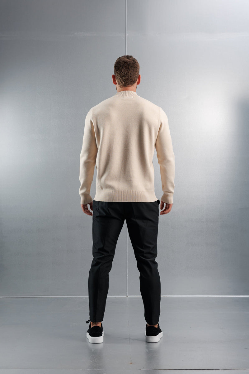 MOCK NECK SWEATER - CREME
