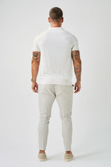 OPEN COLLAR POLO - OFF WHITE