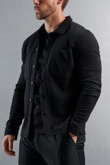 JERSEY OVERSHIRT - BLACK