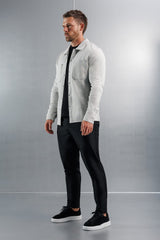 JERSEY OVERSHIRT - GREY MARL