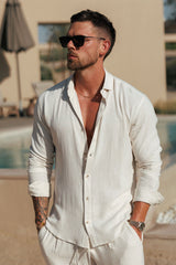 LINEN SHIRT - SAND