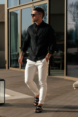 LUXE LINEN SHIRT - BLACK