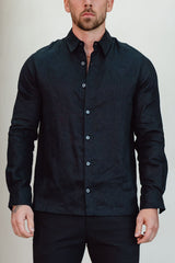 LUXE LINEN SHIRT - BLACK