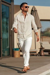 LUXE LINEN SHIRT - OAT