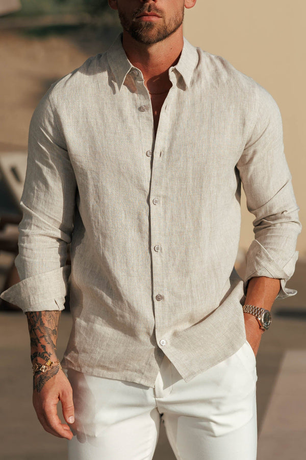 LUXE LINEN SHIRT - OAT