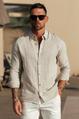 LUXE LINEN SHIRT - OAT