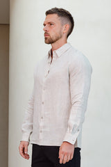 LUXE LINEN SHIRT - TAUPE