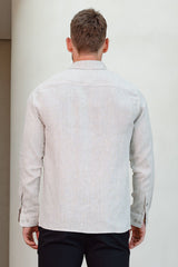 LUXE LINEN SHIRT - TAUPE