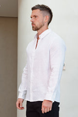 LUXE LINEN SHIRT - WHITE
