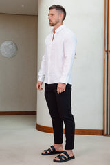 LUXE LINEN SHIRT - WHITE