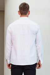 LUXE LINEN SHIRT - WHITE