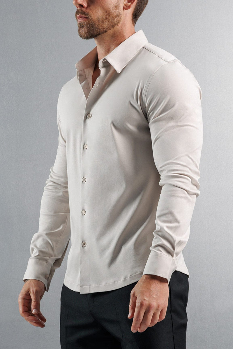 LUXE MERCERISED DRESS SHIRT - CREME