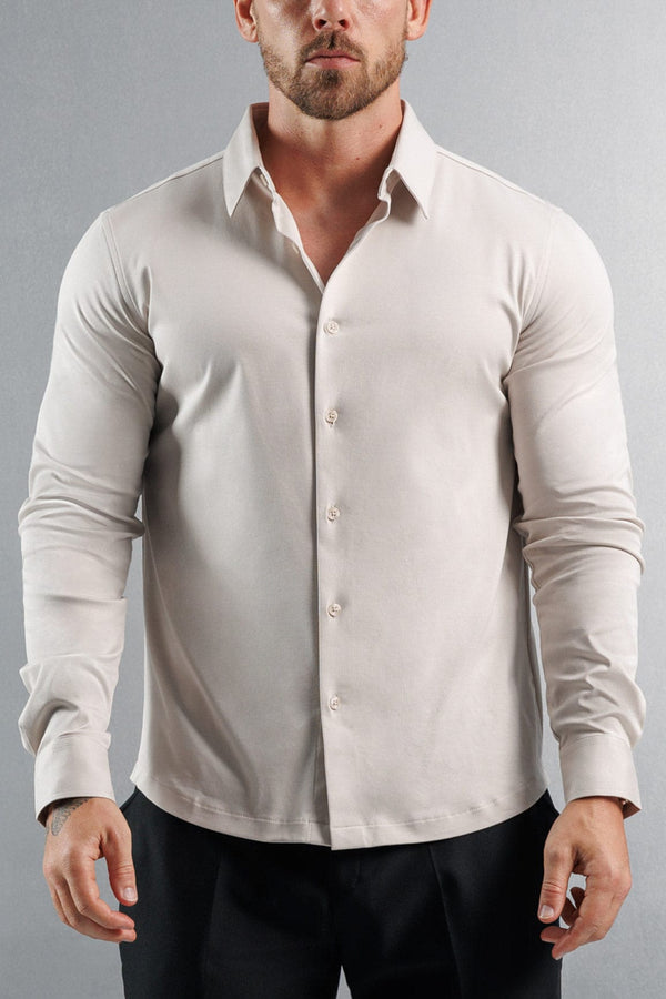 LUXE MERCERISED DRESS SHIRT - CREME