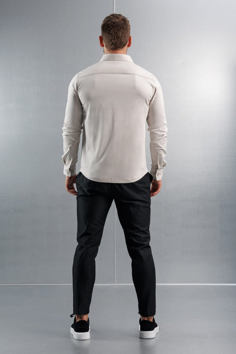 LUXE MERCERISED DRESS SHIRT - CREME