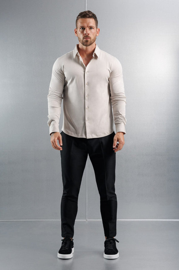 LUXE MERCERISED DRESS SHIRT - CREME