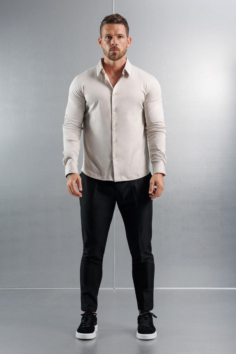 LUXE MERCERISED DRESS SHIRT - CREME