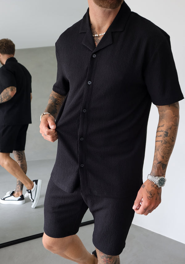 TEXTURED SHIRT - BLACK