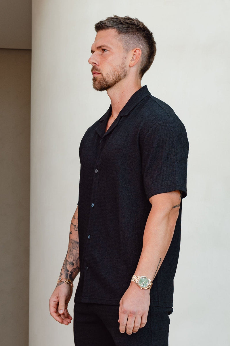 TEXTURED SHIRT - BLACK
