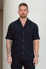 TEXTURED SHIRT - BLACK
