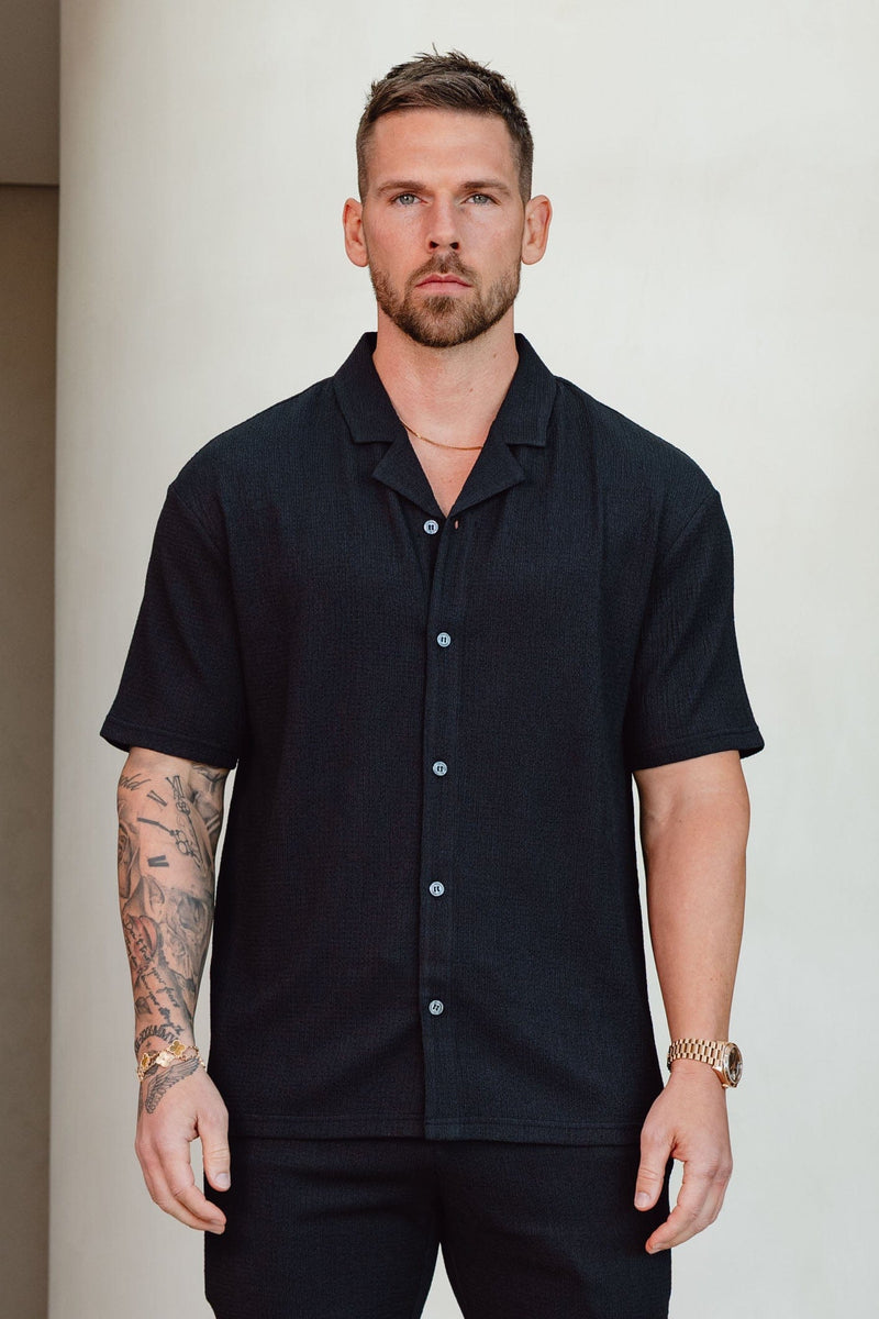 TEXTURED SHIRT - BLACK