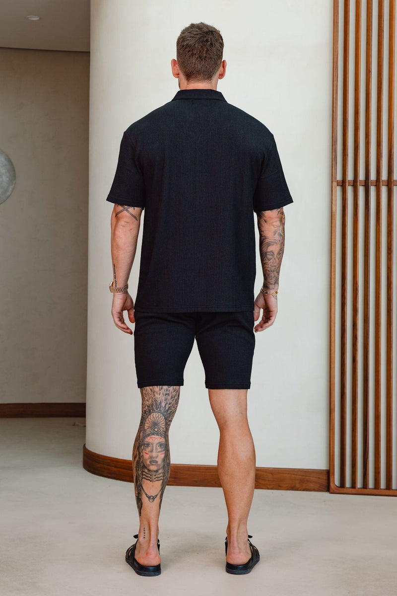 TEXTURED SHIRT - BLACK