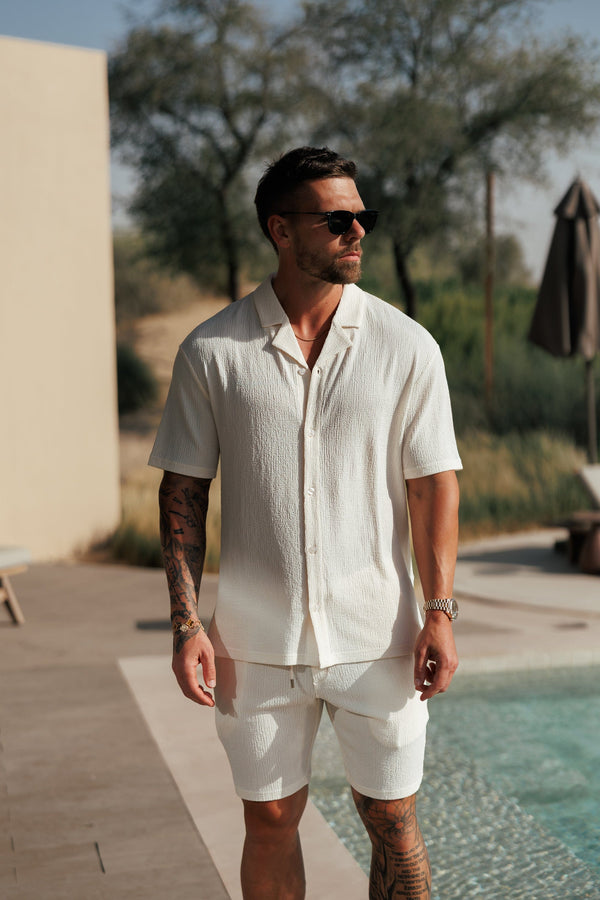 TEXTURED SHIRT - OFF WHITE