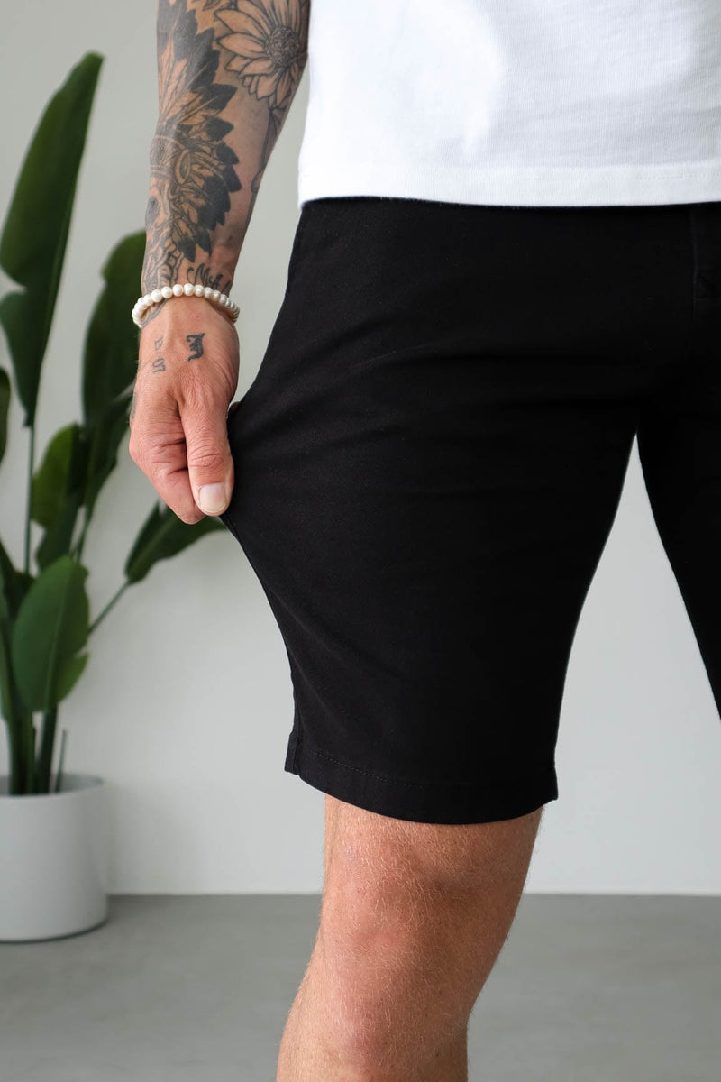 SLIM CHINO SHORT - BLACK