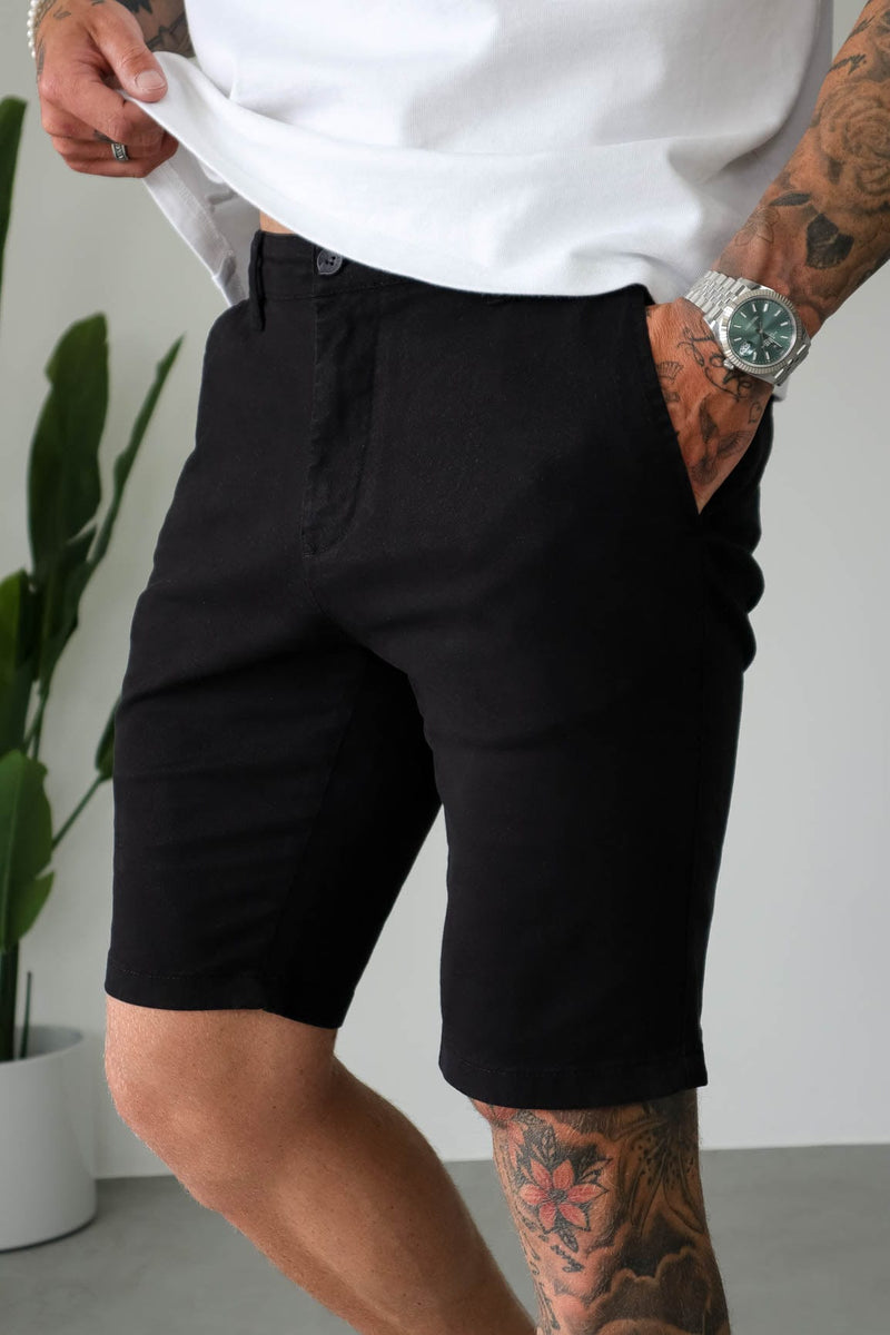 SLIM CHINO SHORT - BLACK