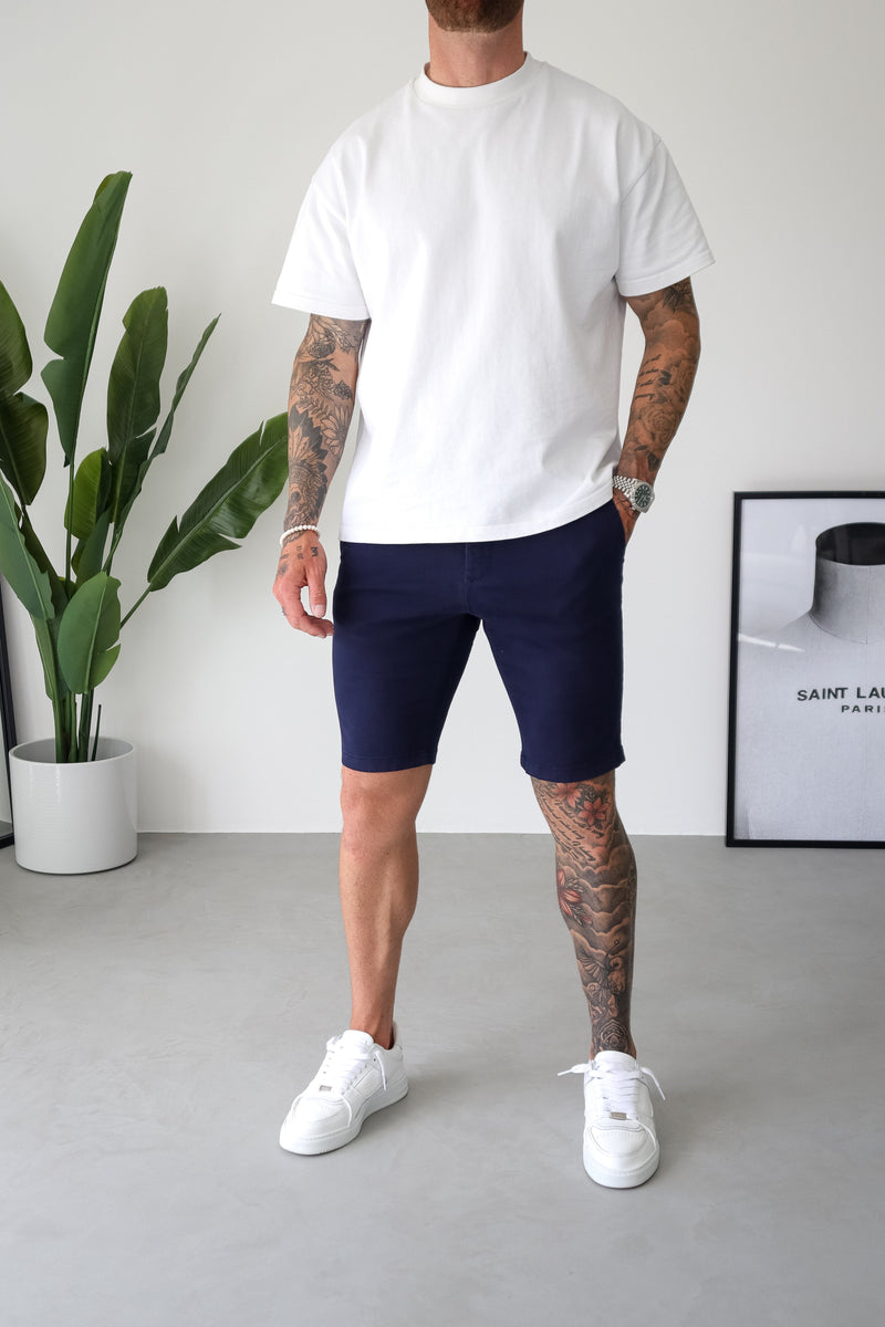 SLIM CHINO SHORT - NAVY
