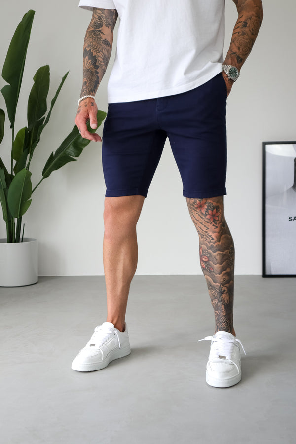 SLIM CHINO SHORT - NAVY