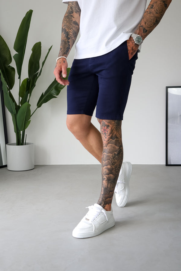 SLIM CHINO SHORT - NAVY