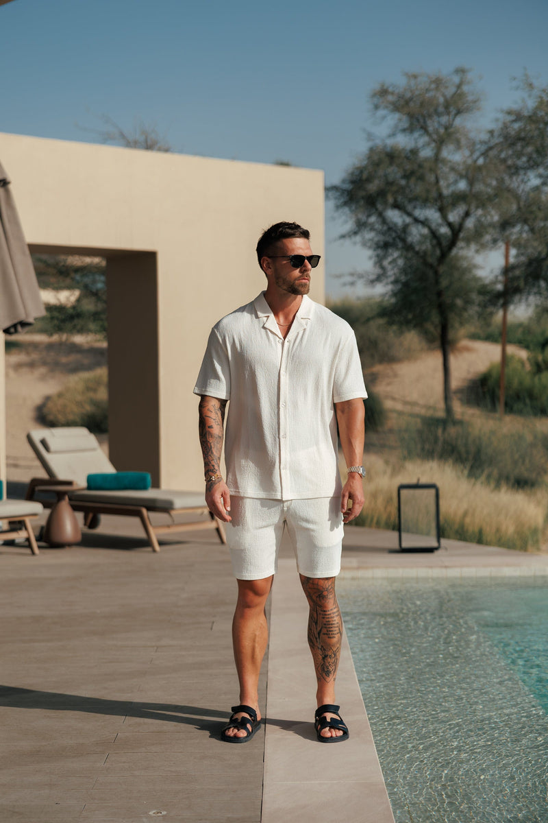 TEXTURED SHORTS - OFF WHITE