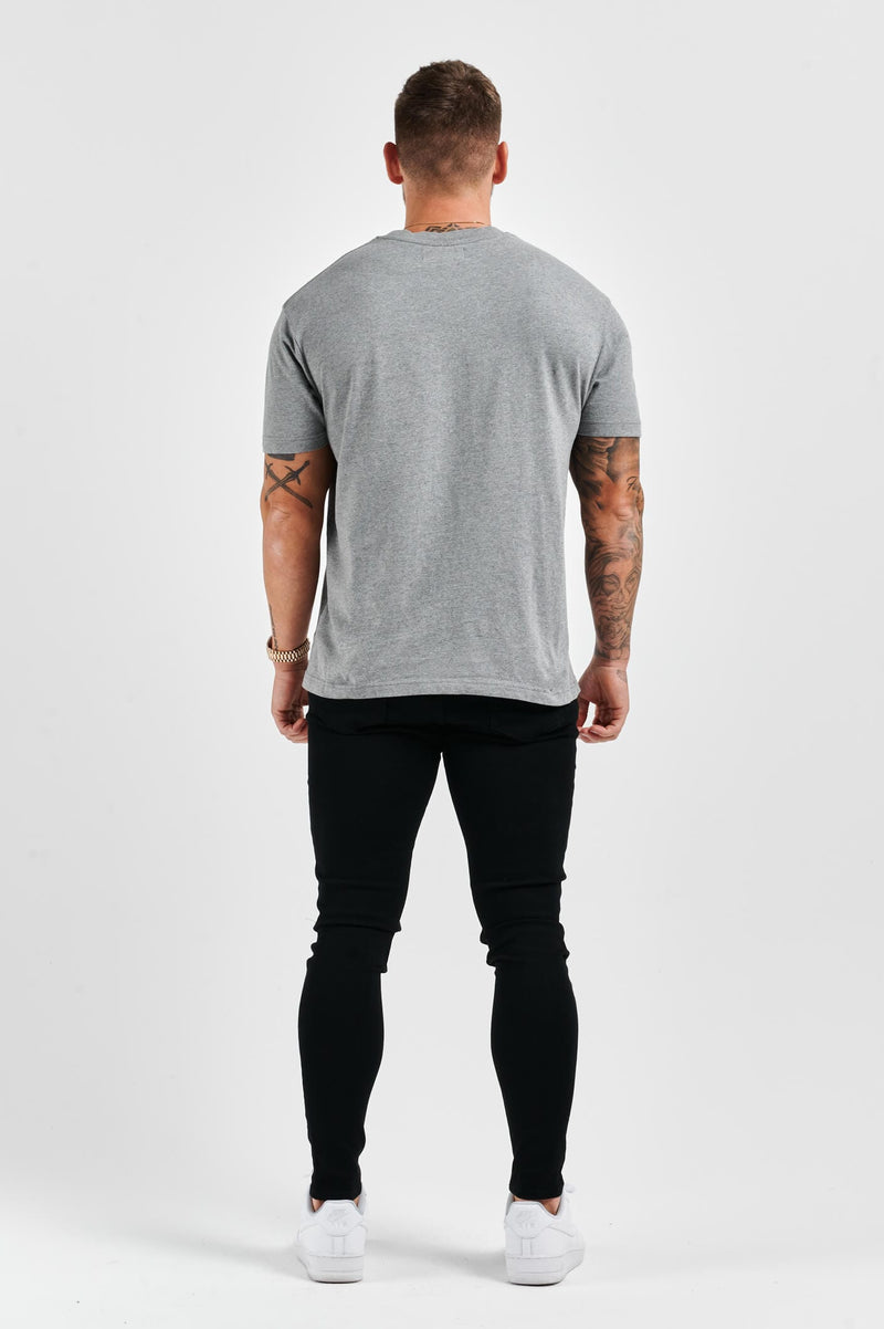 PREMIUM BASICS T-SHIRT (NO LOGO) - DARK GREY MARL