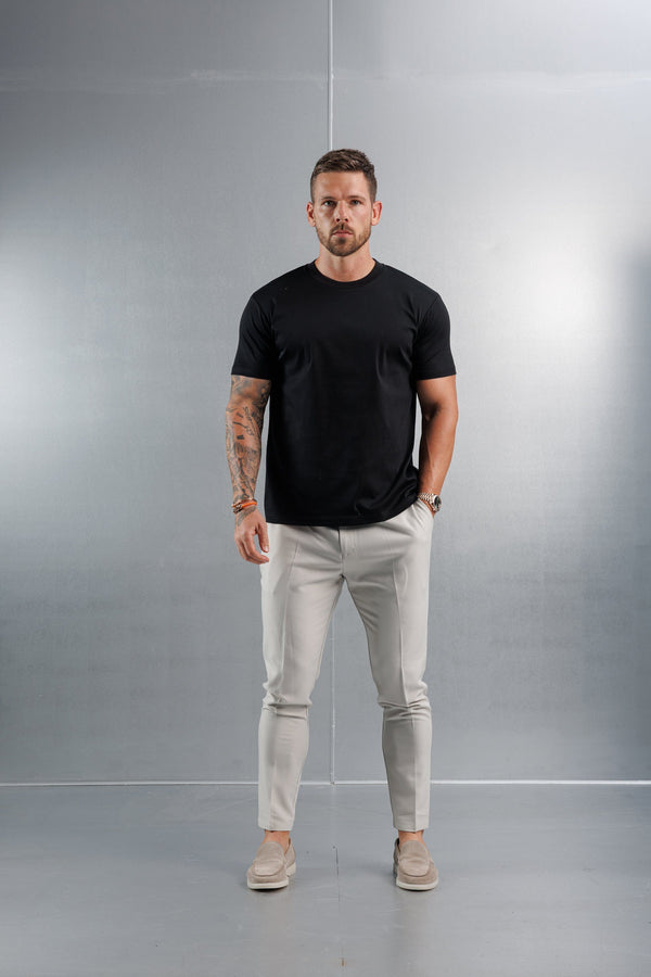 MERCERISED T-SHIRT - BLACK