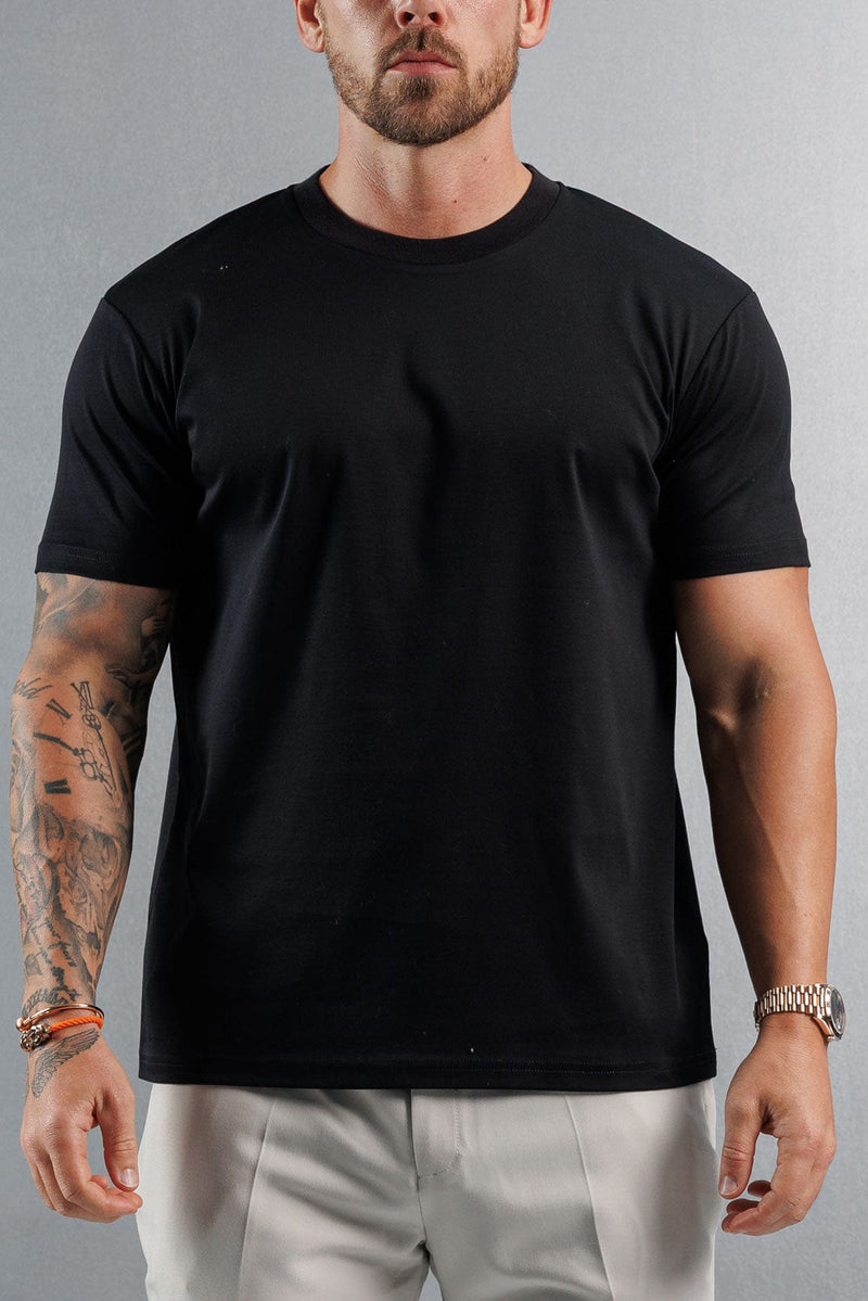 MERCERISED T-SHIRT - BLACK